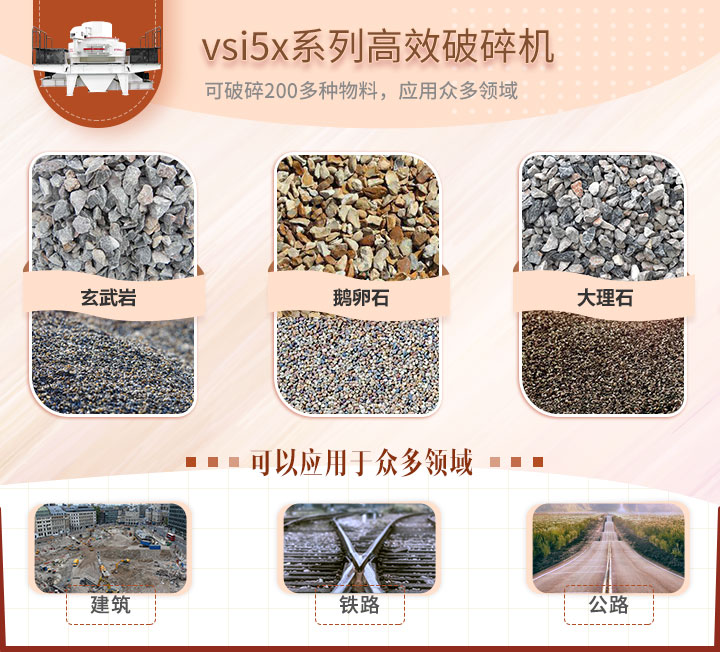 vsi5x系列離心沖擊式破碎機(jī)應(yīng)用領(lǐng)域